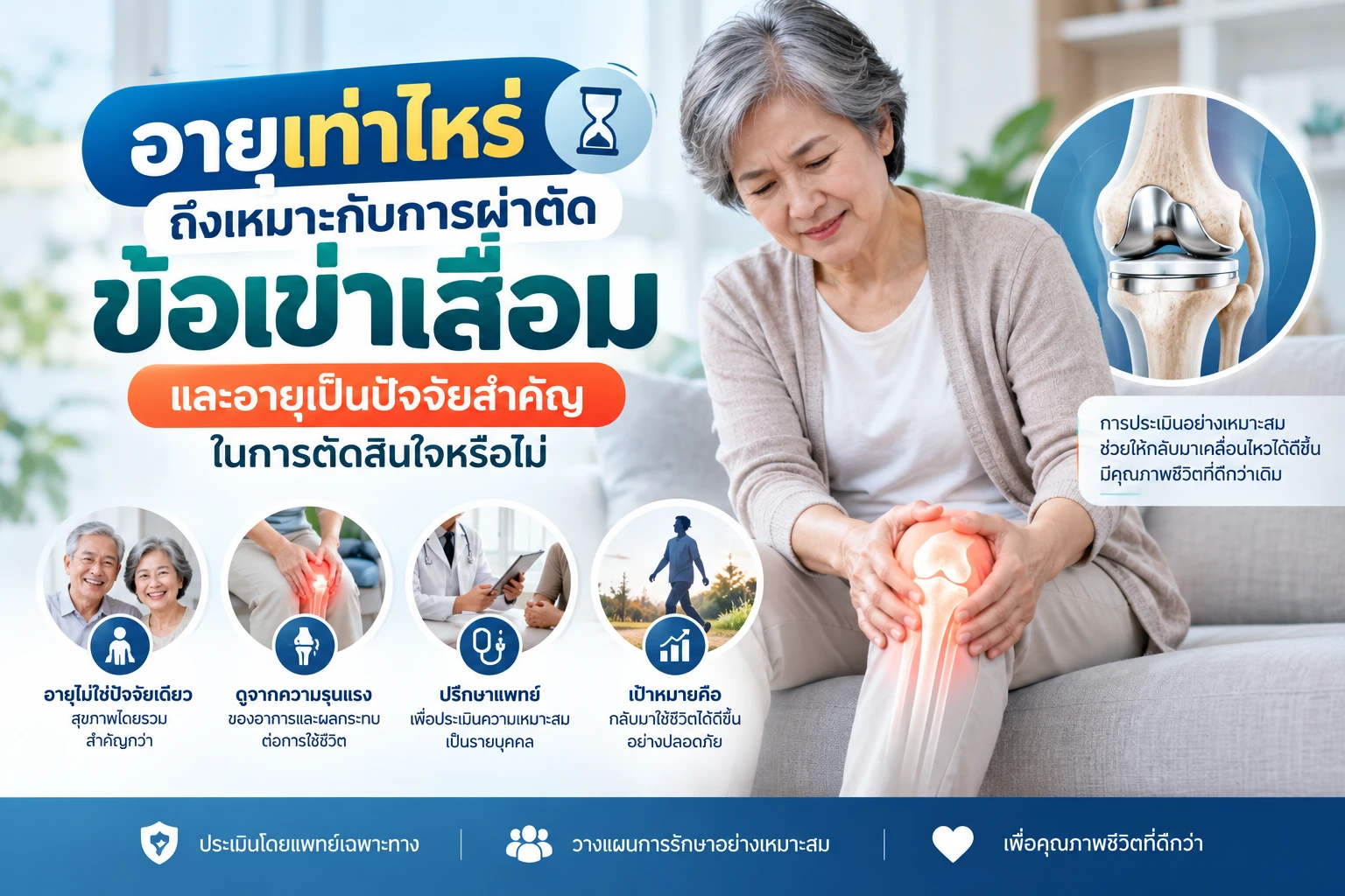 ผ่าตัดเปลี่ยนแนวกระดูกเข่าคืออะไร และต่างจากเปลี่ยนข้อเข่าเทียมอย่างไร
